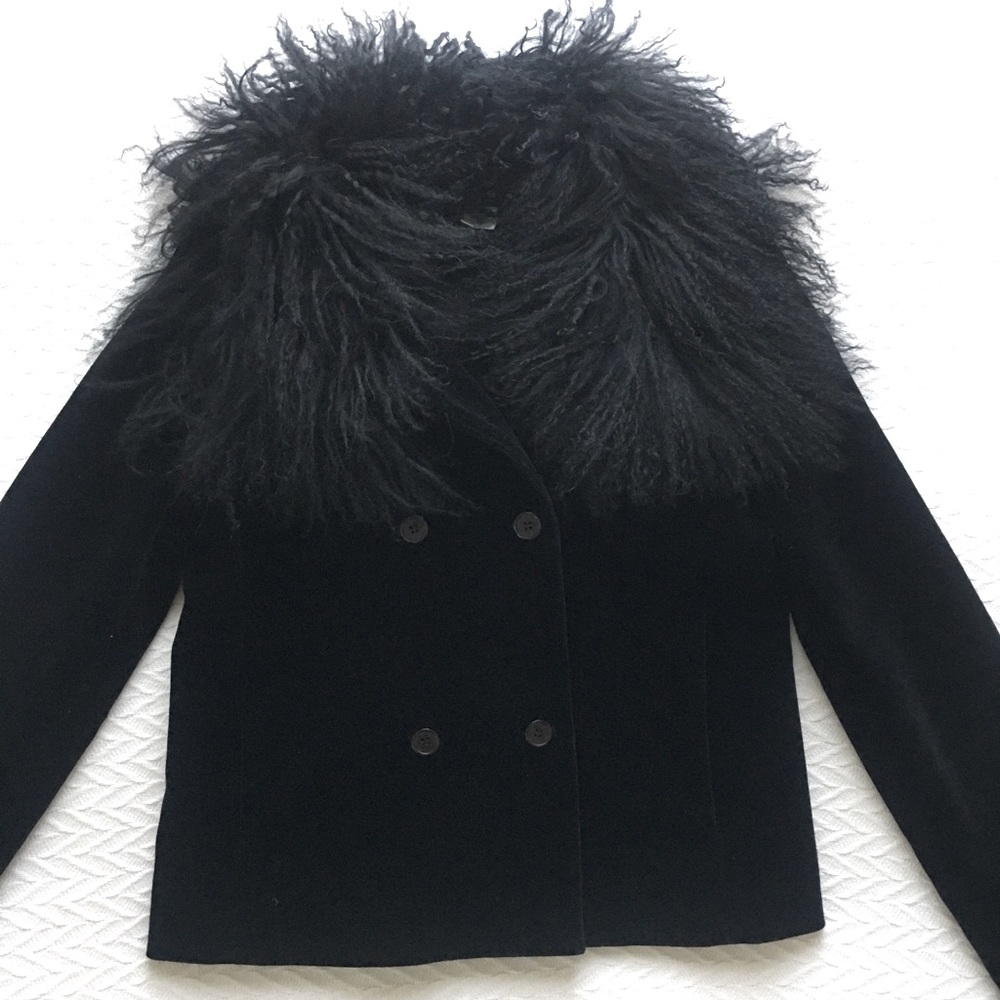Vintage Michael Kors black velour pea coat